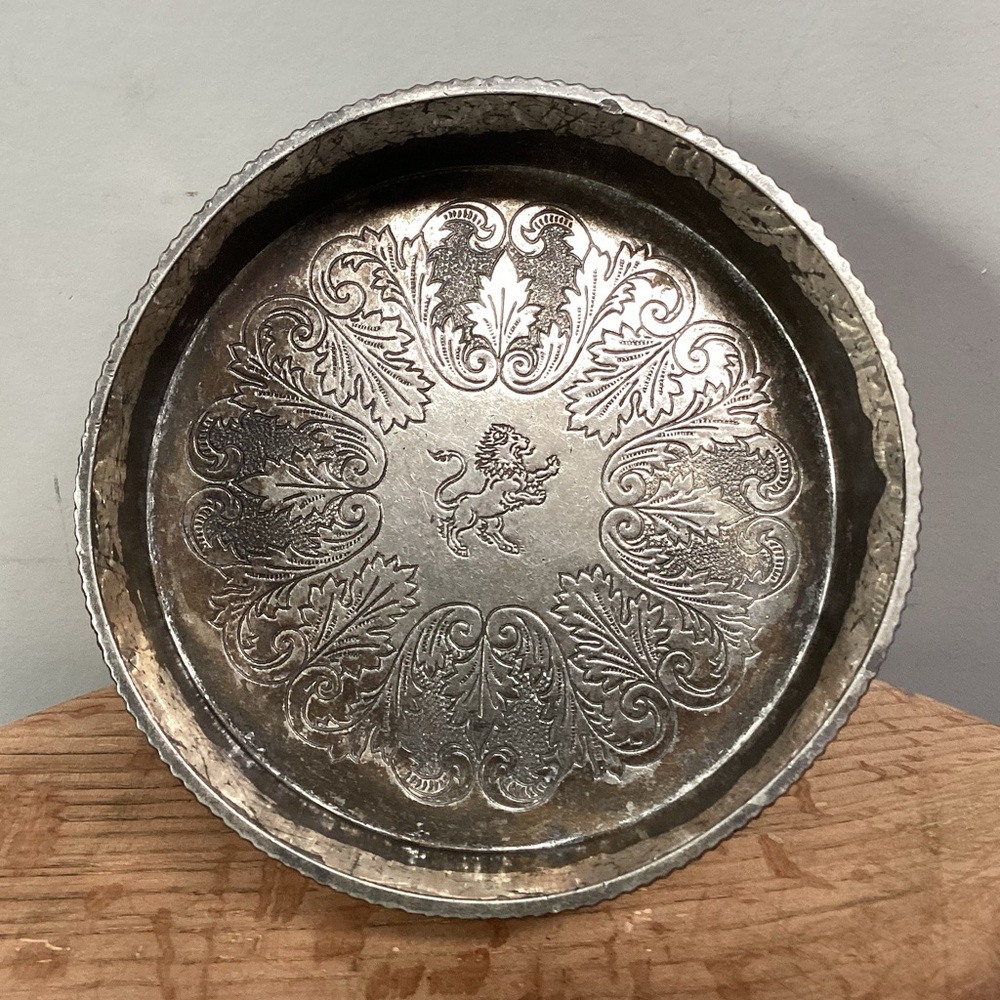 🔵 Vintage - Made In Japan - Silver Plate Wine Bottle Coaster - Candle Holder